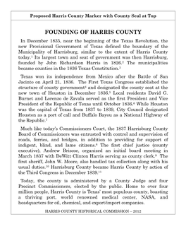 Founding of Harris County
