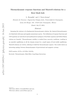 Thermodynamic Response Functions and Maxwell Relations for a Kerr Black Hole