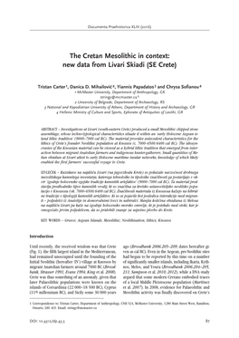 The Cretan Mesolithic in Context&gt; New Data from Livari Skiadi (SE Crete)
