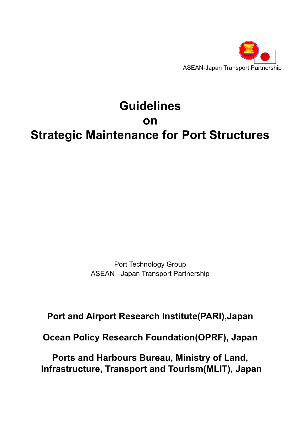 Guidelines on Strategic Maintenance for Port Structures