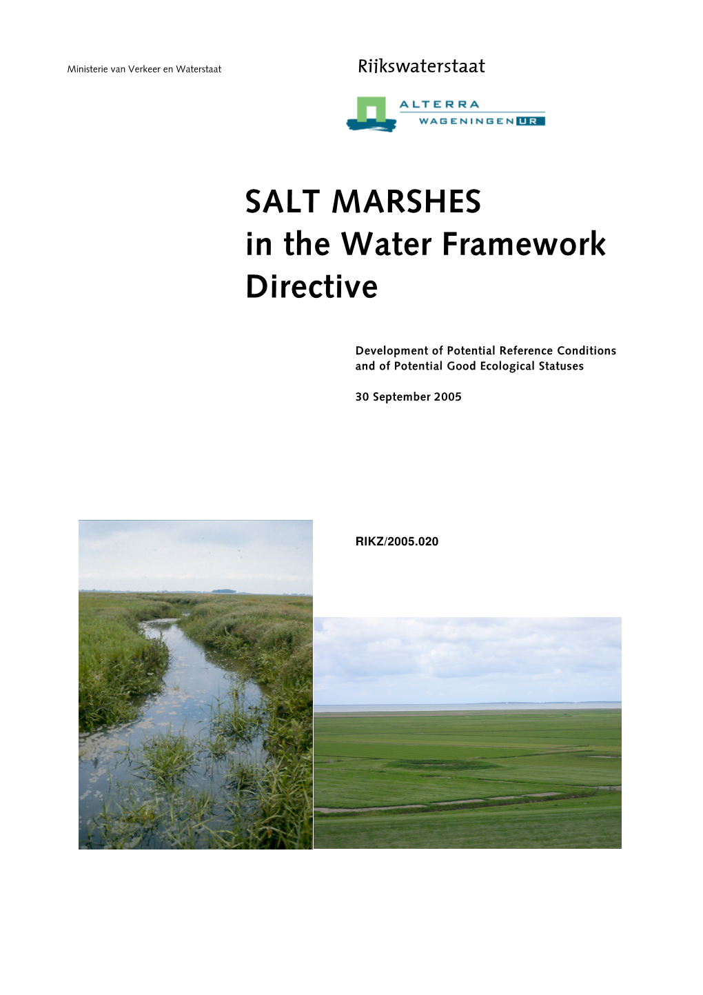 SALT MARSHES in the W Ater Fram Ework Directive