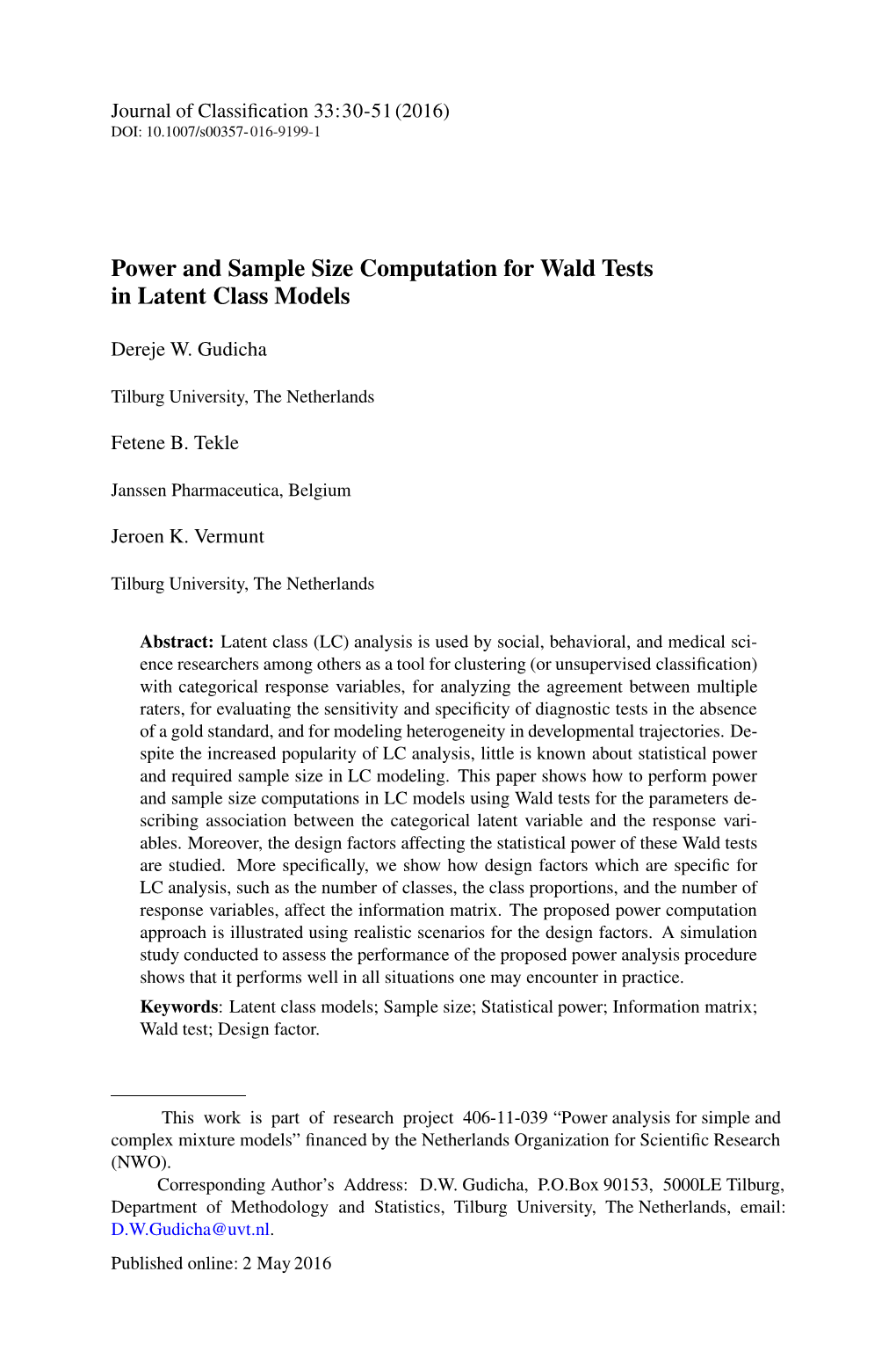 Power and Sample Size Computation for Wald Tests in Latent Class Models