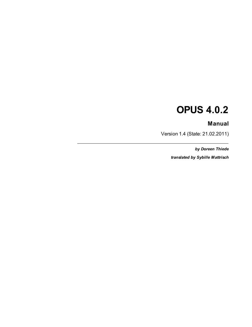 OPUS 4 Manual Version 1.4