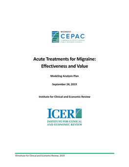 Acute Treatments for Migraine: Effectiveness and Value