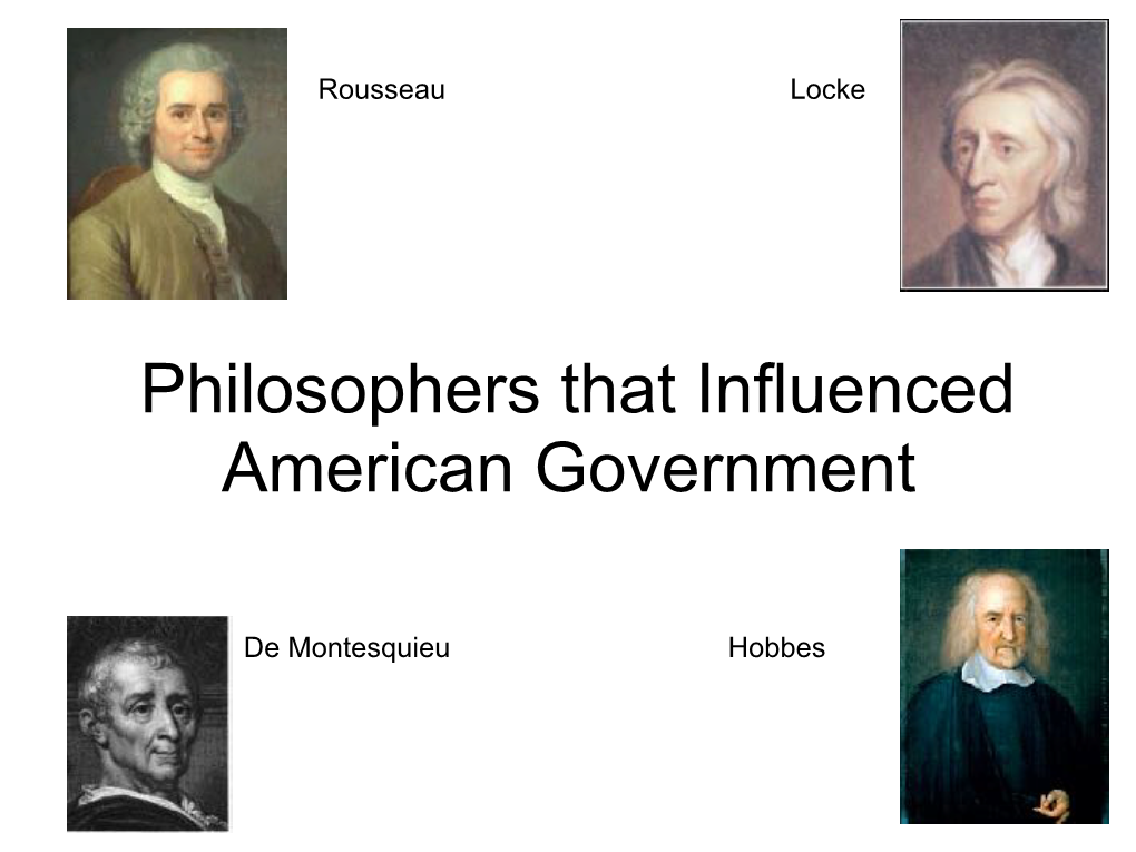 Locke De Montesquieu Rousseau Hobbes