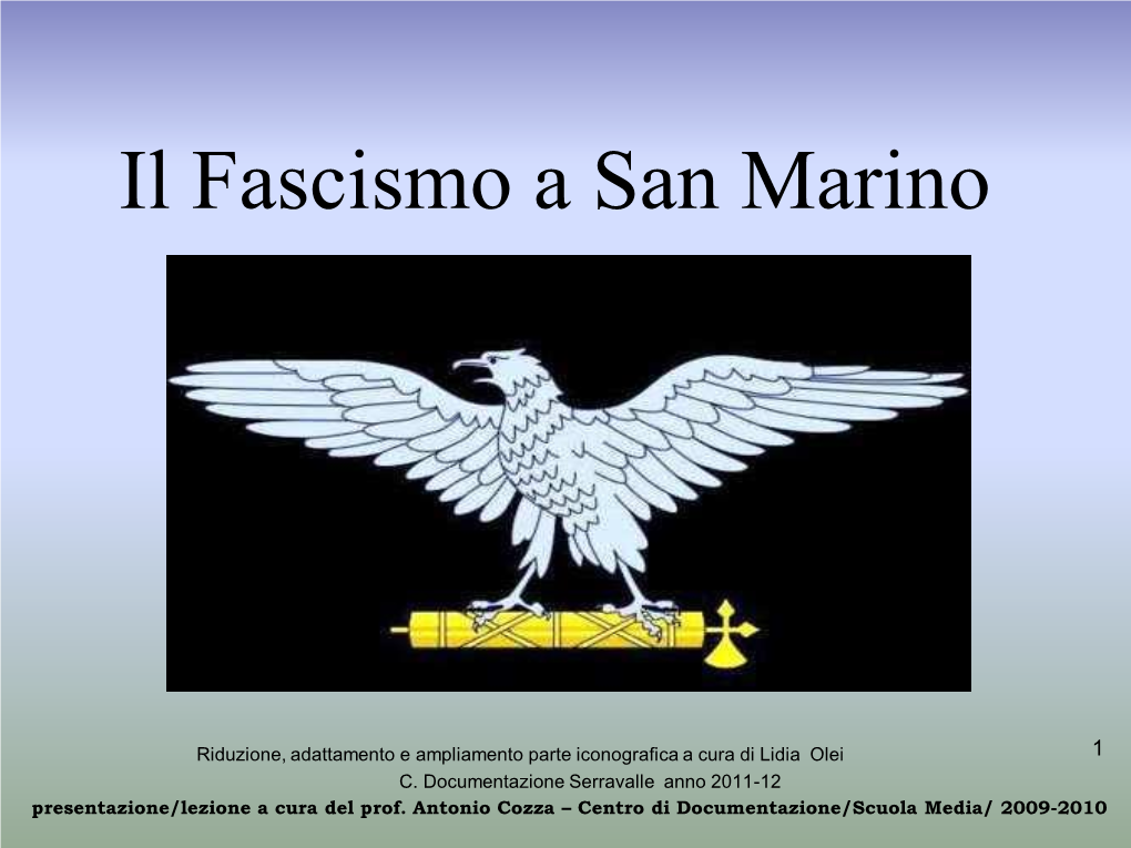 Il Fascismo a San Marino