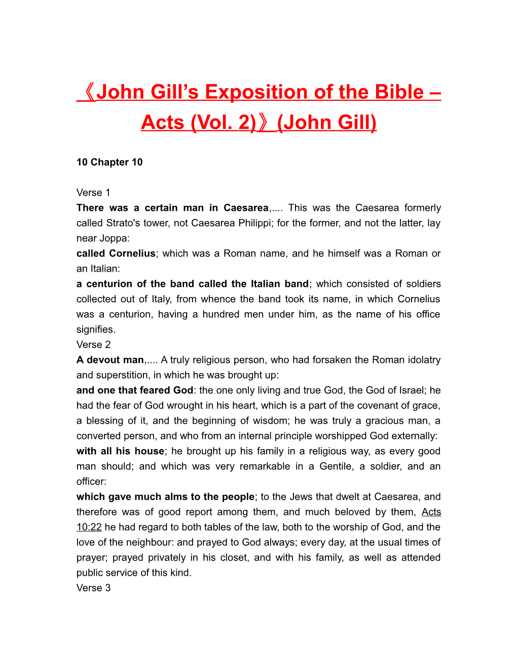 John Gill S Exposition of the Bible Acts (Vol. 2) (John Gill)