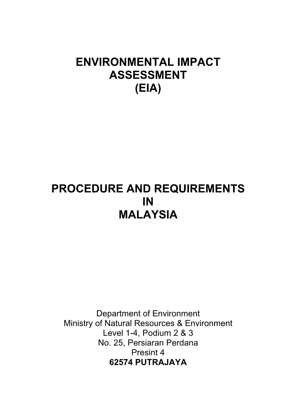 Environmental Impact Assessment (Eia) Procedure