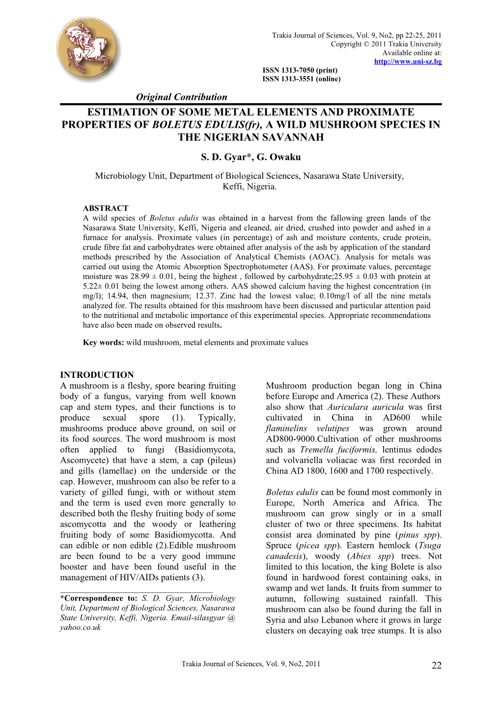 Trakia Journal of Sciences, Vol s2