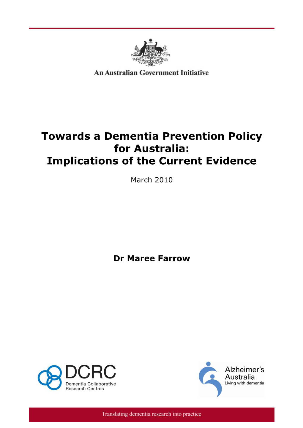 Dementia Risk Reduction Policy Paper