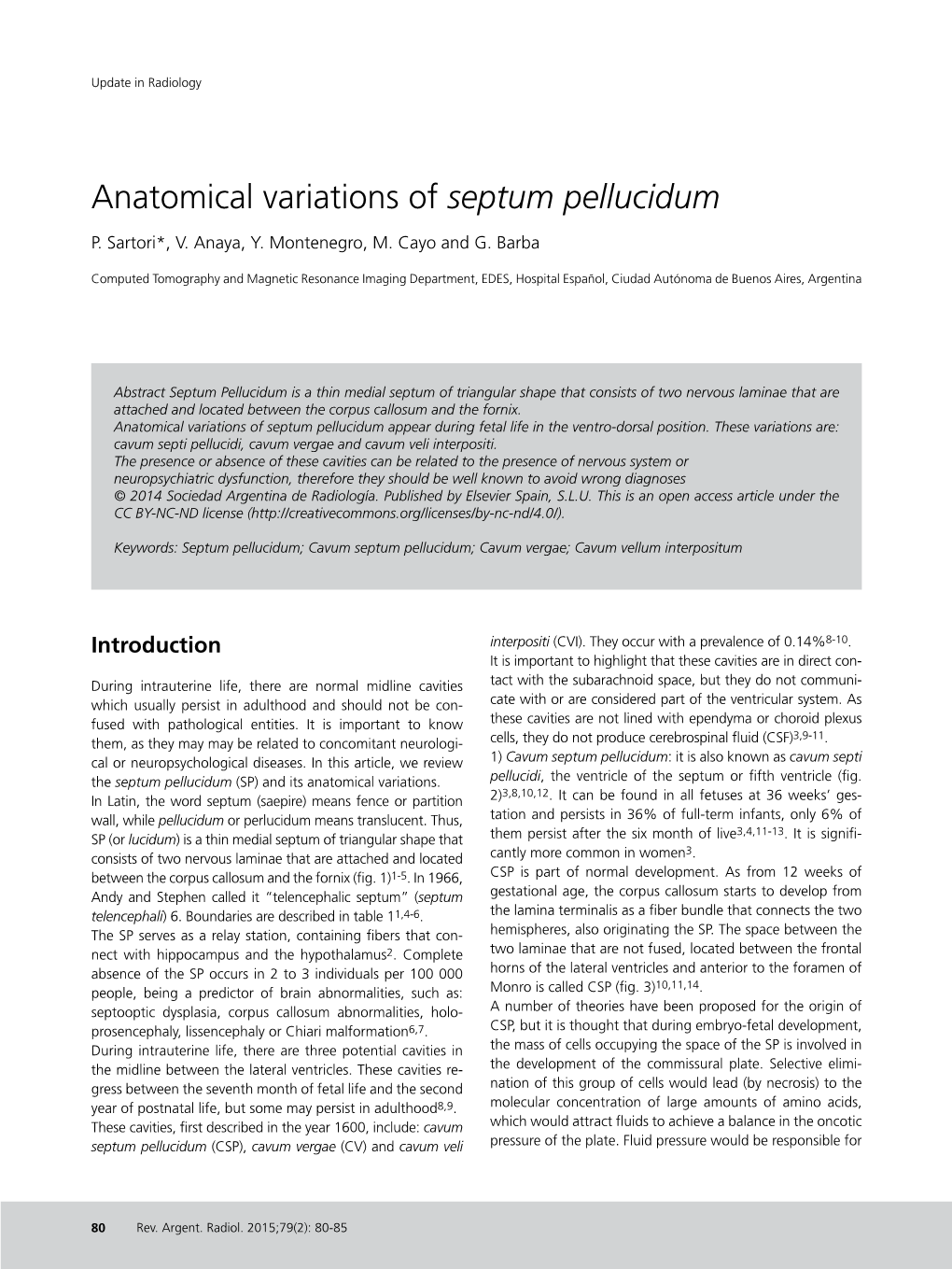 Anatomical Variations of Septum Pellucidum