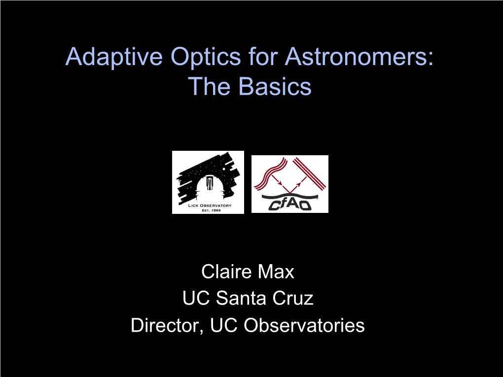 Adaptive Optics for Astronomers: the Basics