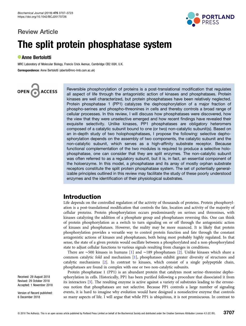 The Split Protein Phosphatase System