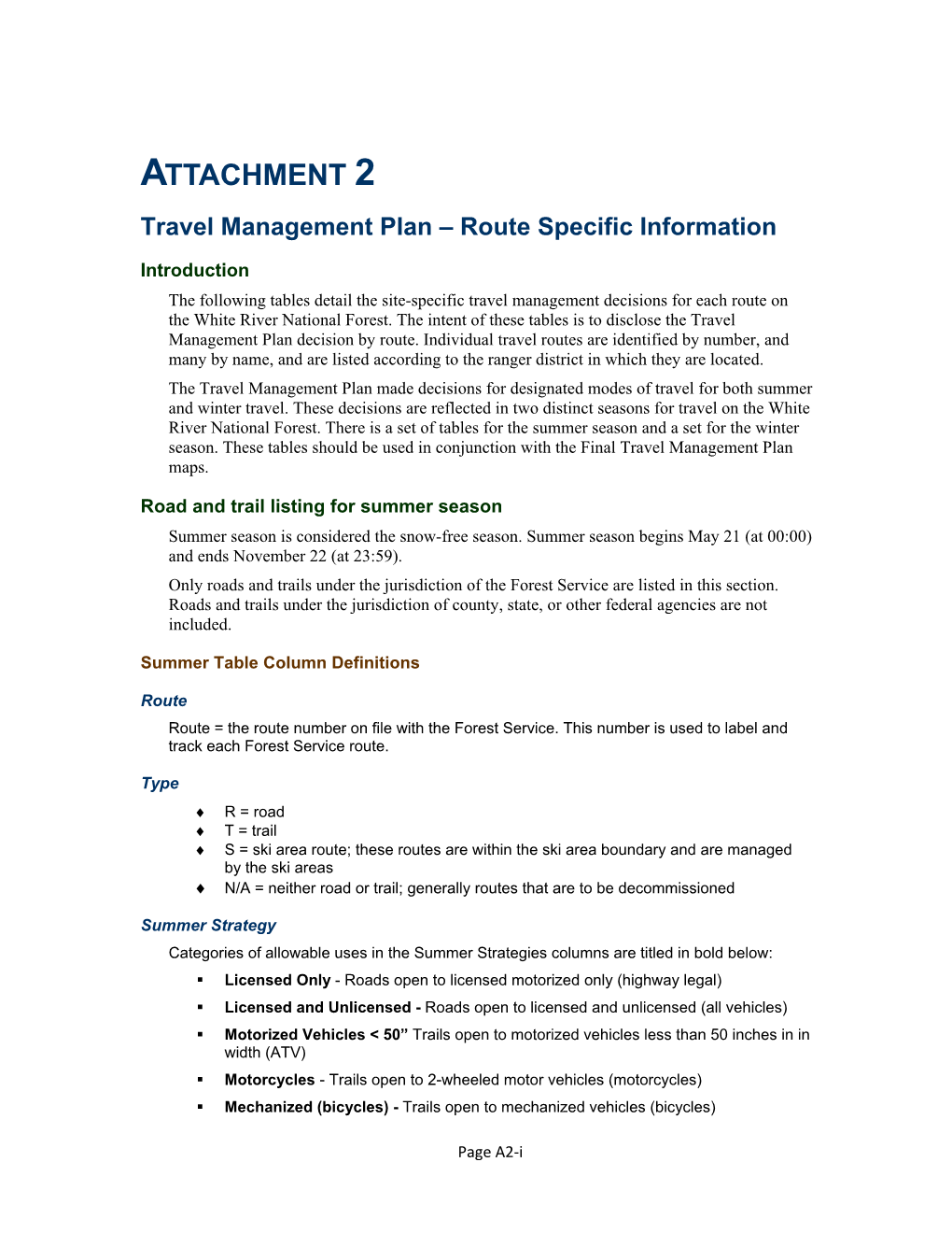 Attachment 2: Travel Management Plan