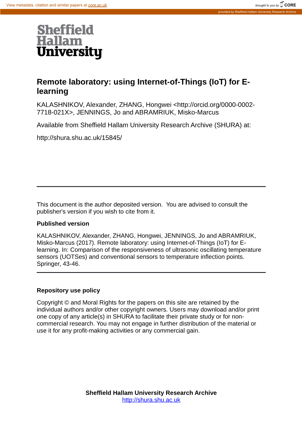 Remote Laboratory