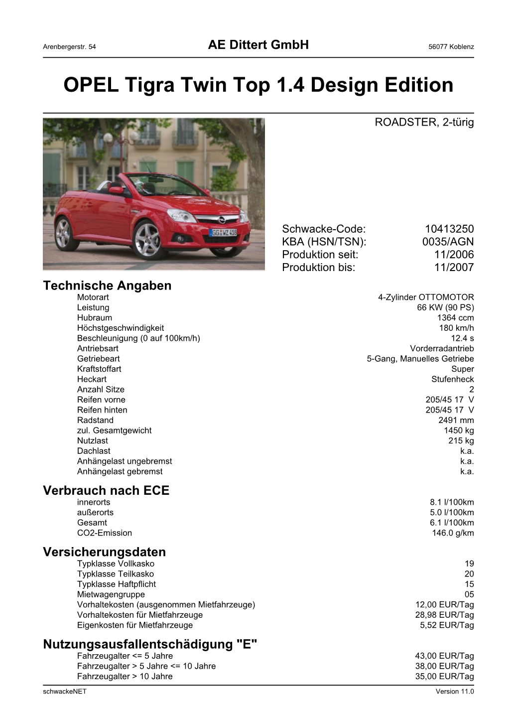 OPEL Tigra Twin Top 1.4 Design Edition