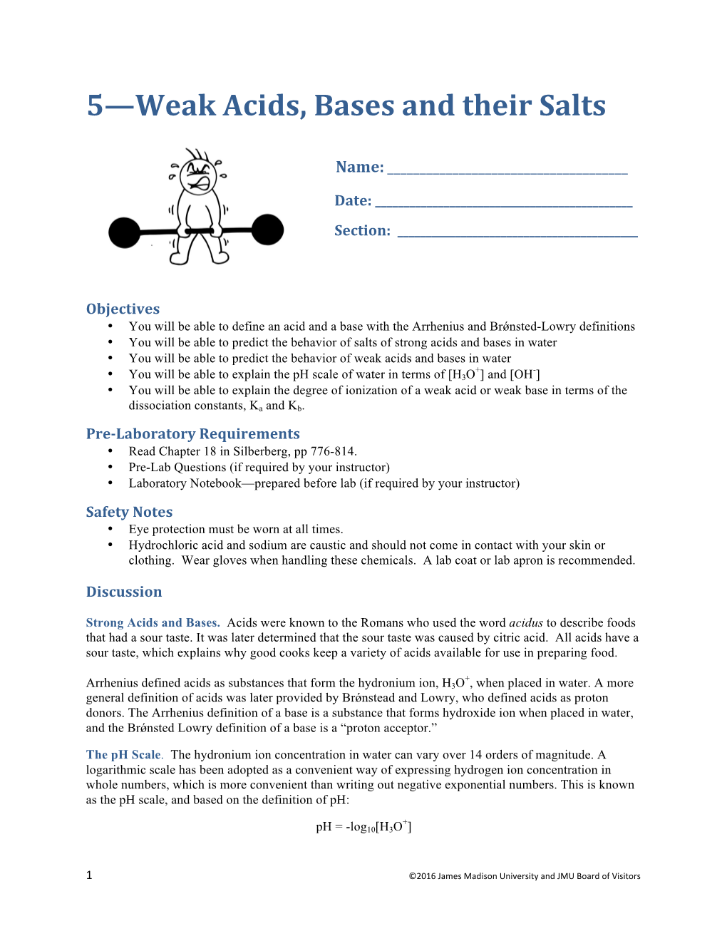 5—Weak Acids, Bases and Their Salts