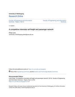 A Competitive Interstate Rail Freight and Passenger Network