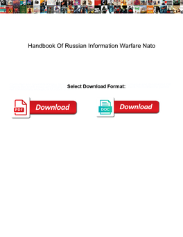 Handbook of Russian Information Warfare Nato