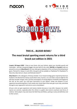 BLOOD BOWL! the Most Brutal Sporting Event Returns for a Third Knock out Edition in 2021