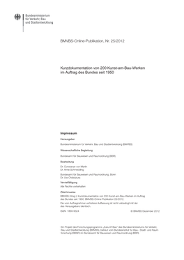 BMVBS-Online-Publikation, Nr. 25/2012 Kurzdokumentation Von