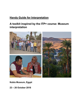 Handy Guide for Interpretation a Toolkit Inspired by the ITP+ Course