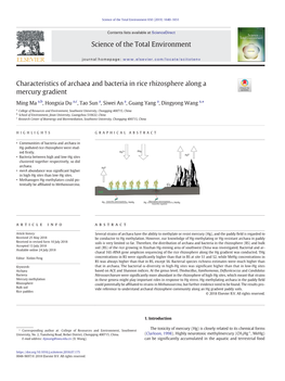 Characteristics of Archaea and Bacteria in Rice Rhizosphere Along a Mercury Gradient