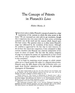 The Concept of Praotes in Plutarch's Lives