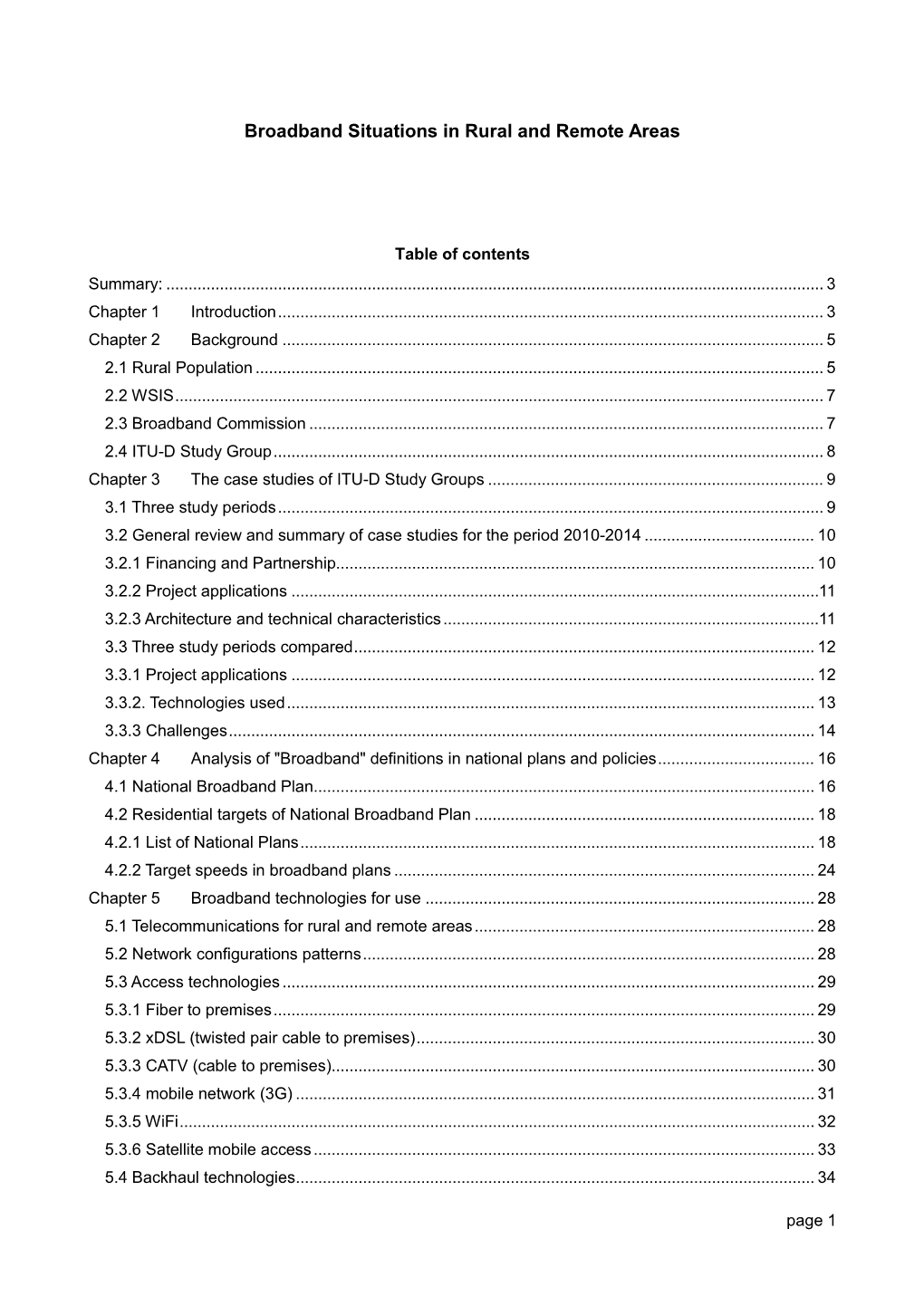 Broadband Situations in Rural and Remote Areas