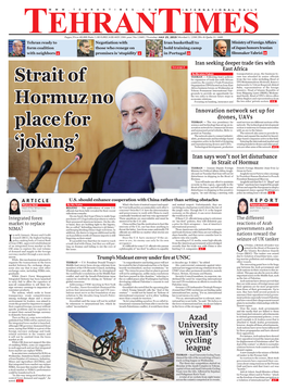 Strait of Hormuz No Place for 'Joking'