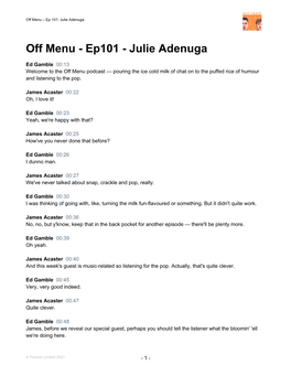 Ep101 - Julie Adenuga