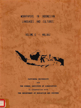 Workpapers in Indonesian Languages and Cultures