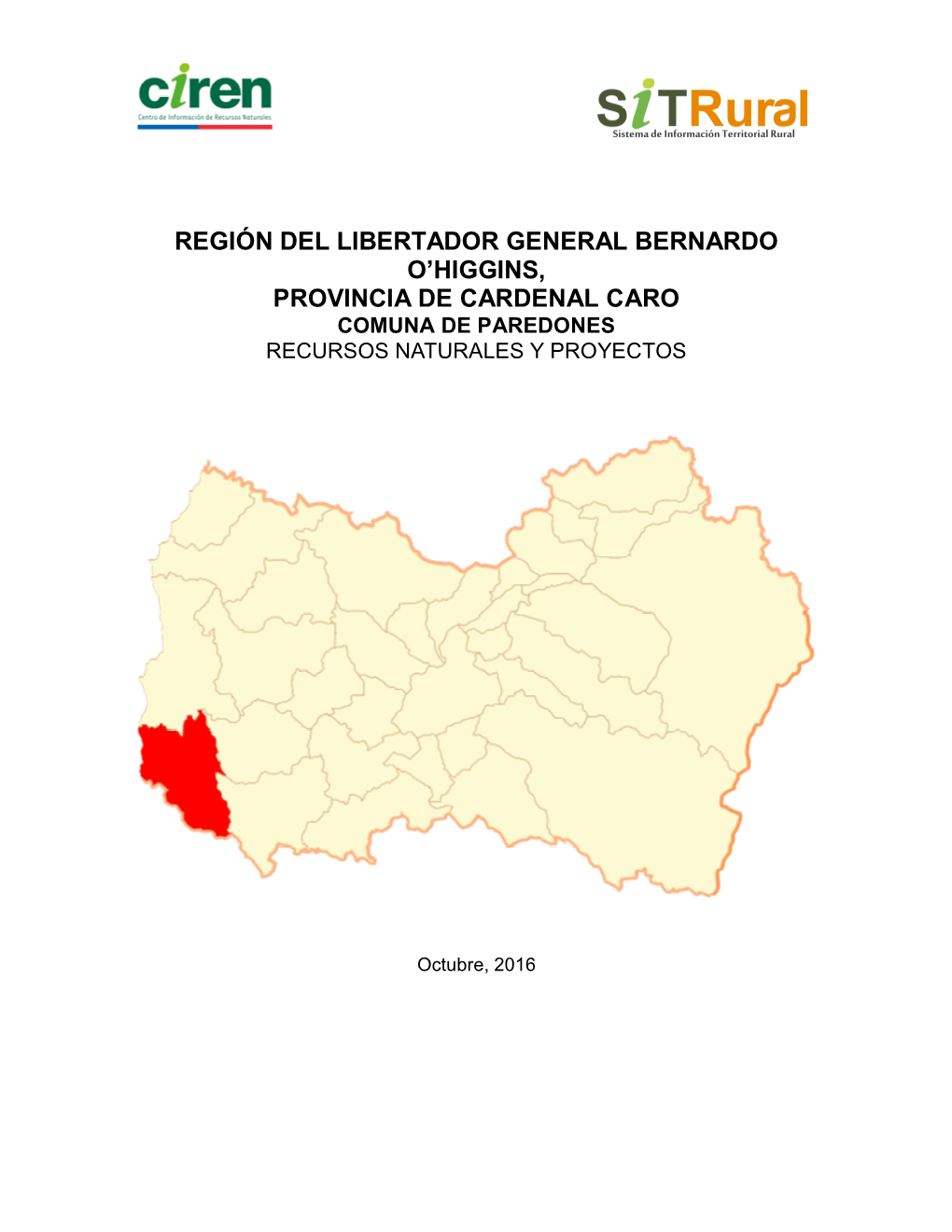 Región Del Libertador General Bernardo O'higgins, Provincia De Cardenal Caro