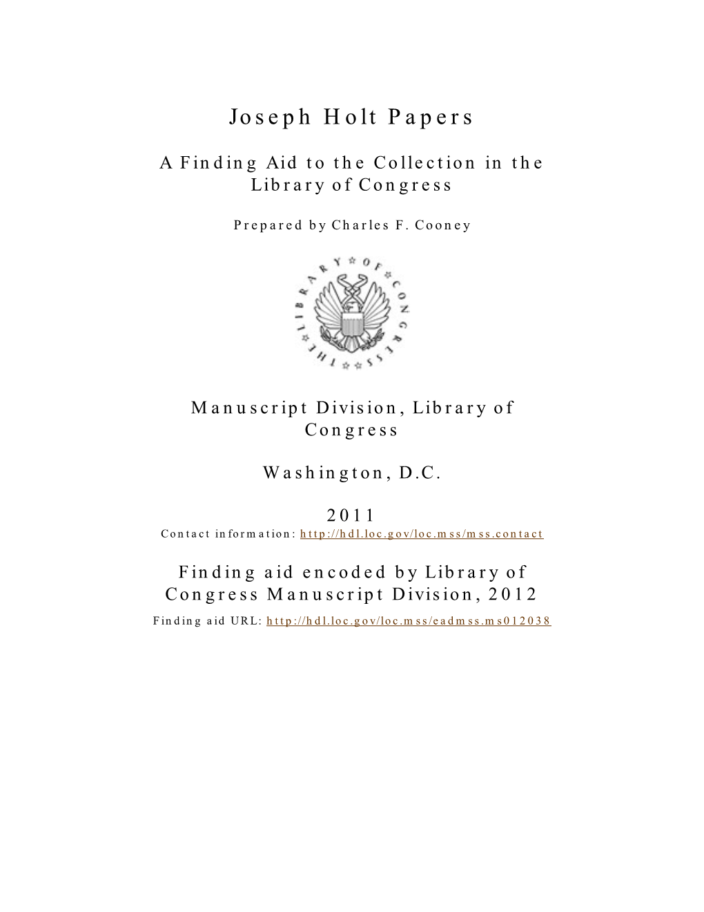 Joseph Holt Papers