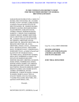 Case 2:16-Cv-00053-RSB-BWC Document 199 Filed 03/07/19 Page 1 of 100