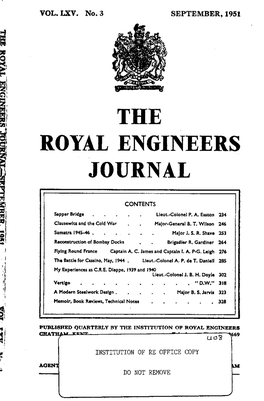 I the ROYAL ENGINEERS JOURNAL