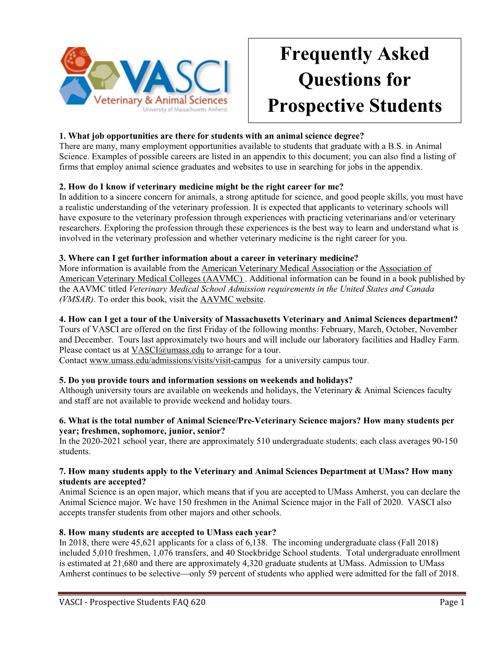 Frequently Asked Questions for Prospective Students