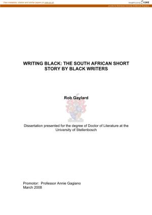The South African Short Story by Black Writers