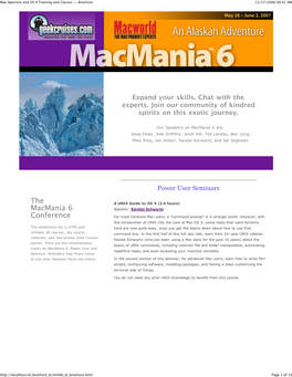 Mac Aperture and OS X Training and Classes -- Brochure 11/17/2006 08:41 AM