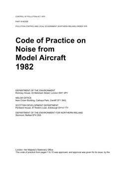 Code of Practice on Noise from Model Aircraft 1982