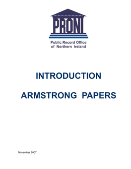 Introduction to the Armstrong of Deans Hill Papers Adobe