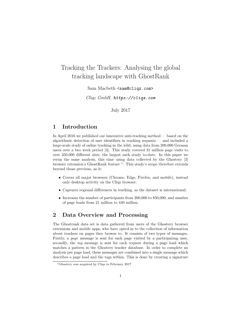 Tracking the Trackers: Analysing the Global Tracking Landscape with Ghostrank