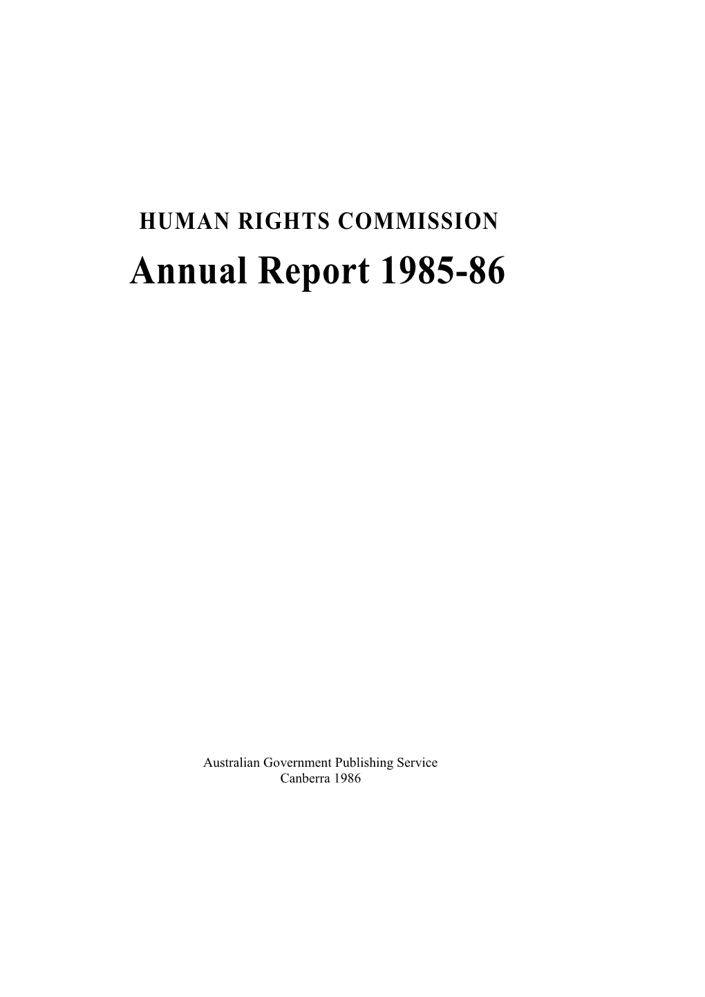 Annual Report 1985-86