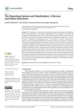 The Hyperloop System and Stakeholders: a Review and Future Directions