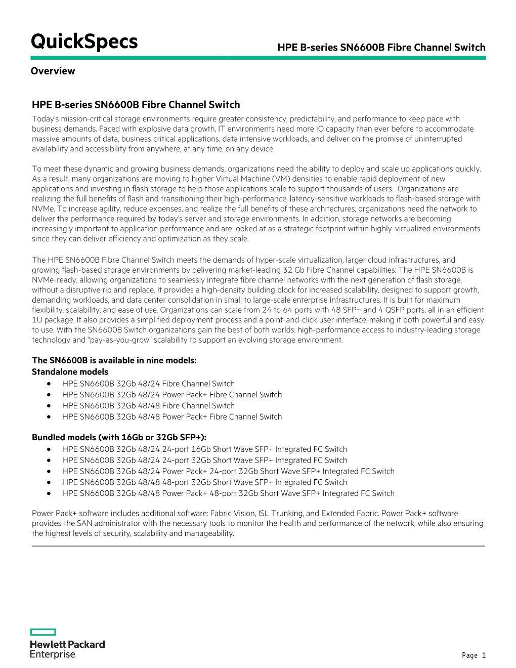 HPE B-Series SN6600B Fibre Channel Switch Overview - DocsLib