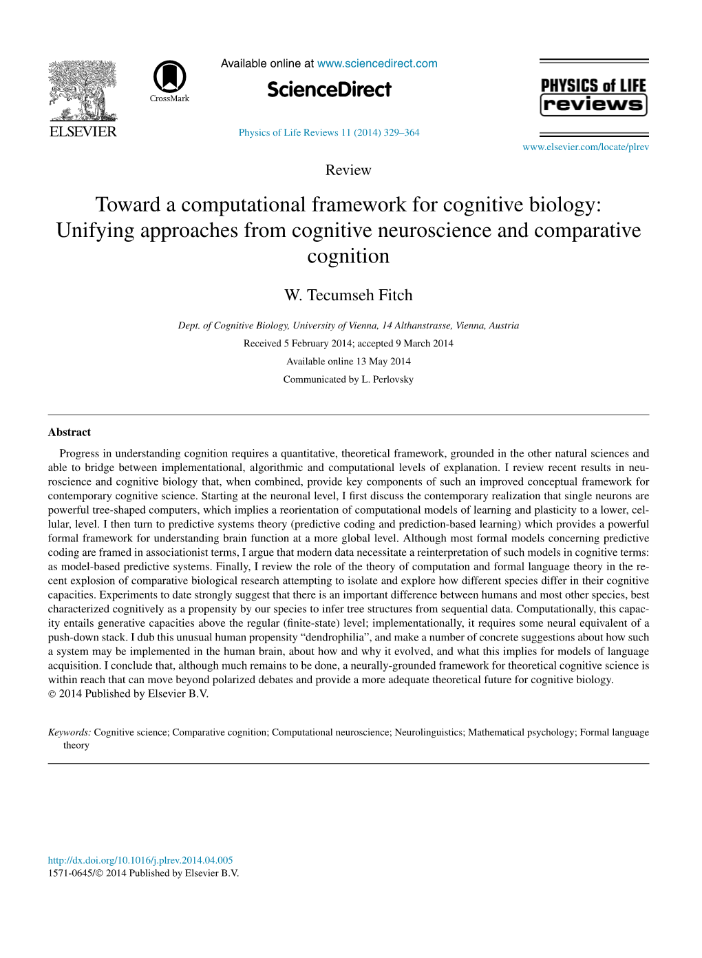Unifying Approaches from Cognitive Neuroscience and Comparative Cognition