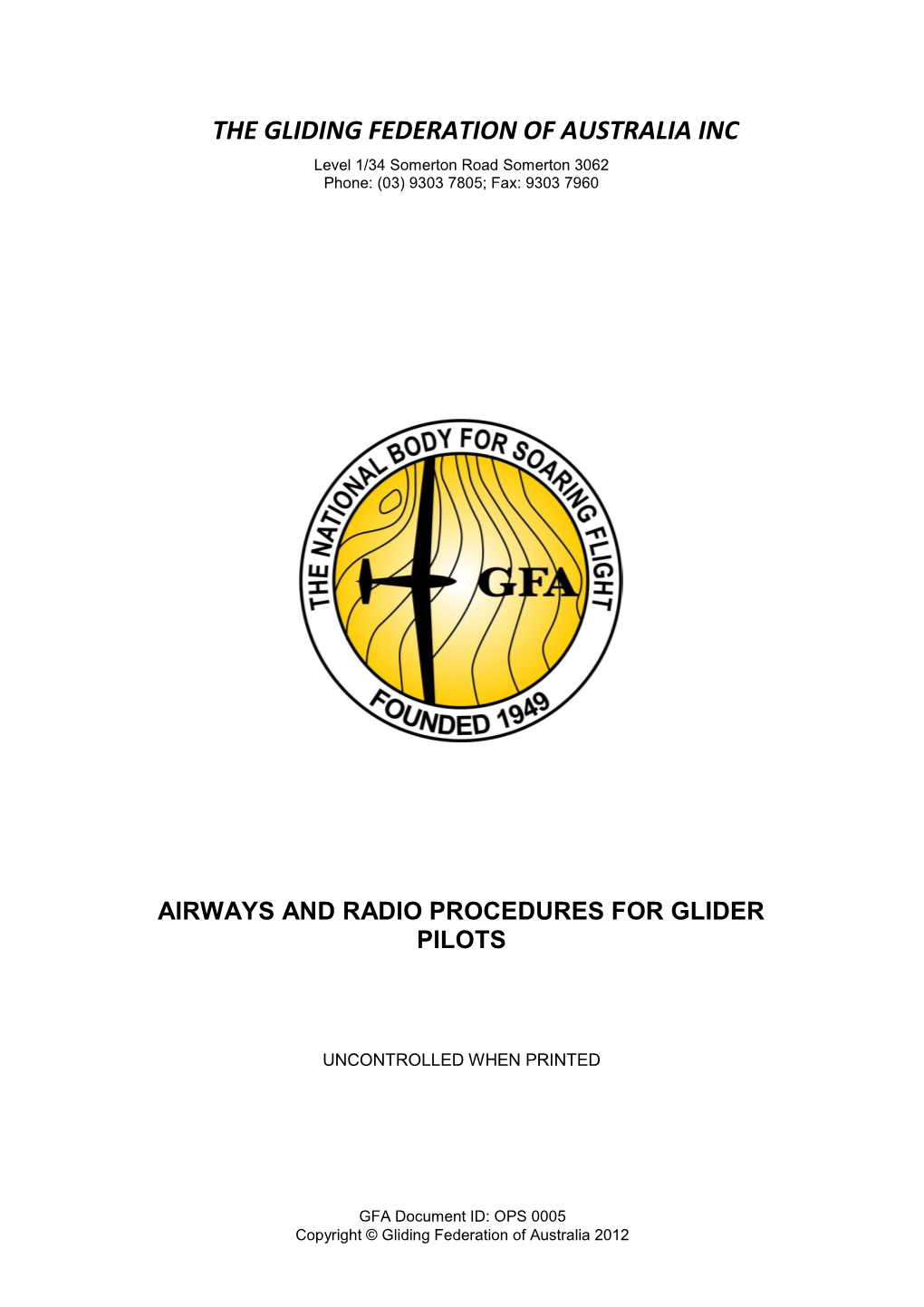 Airways and Radio Procedures for Glider Pilots