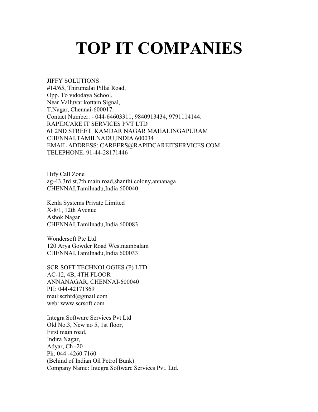 Top It Companies