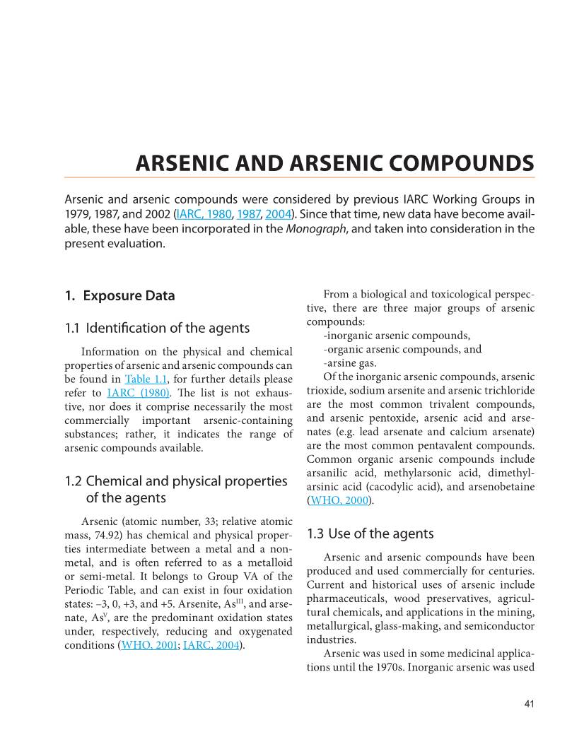Arsenic and Arsenic Compounds