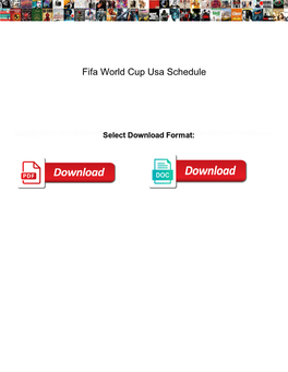 Fifa World Cup Usa Schedule Msahci